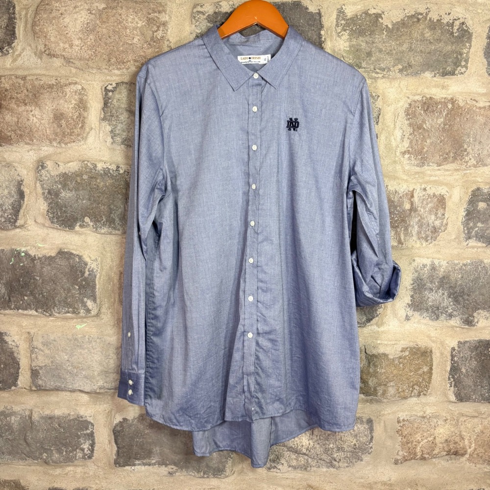 Lady Irish Peter‎ Millar Notre Dame ND Button Down Shirt Blue XL Collegiate